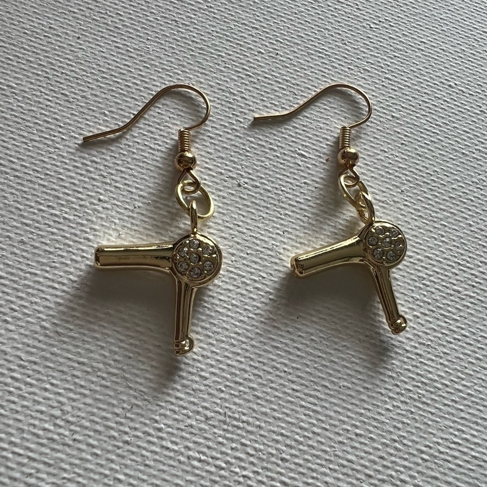 BLOW dryer earrings with crystals - Picture 2 of 2
